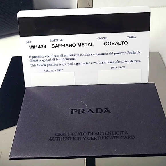 Prada Saffiano 1M1438 Wallet/Wristlet (bi-fold) Cobalto - Picture 9 of 13